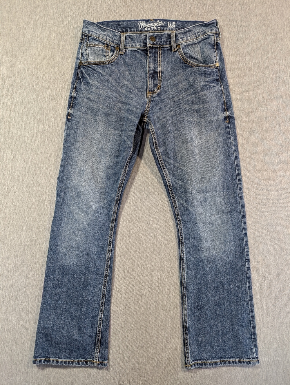 Wrangler Retro Slim Boot Jeans Men's 32 X 32 Medium Wash Blue